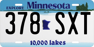 MN license plate 378SXT
