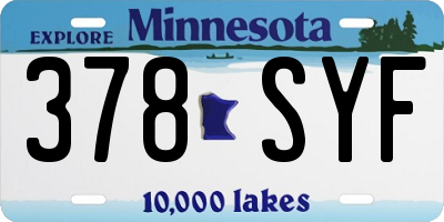 MN license plate 378SYF