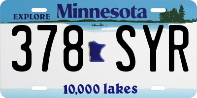 MN license plate 378SYR