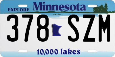 MN license plate 378SZM