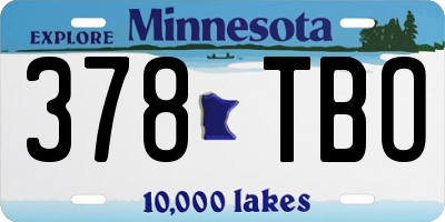 MN license plate 378TBO