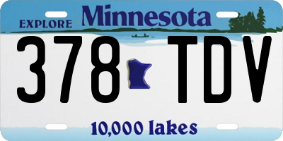MN license plate 378TDV