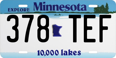 MN license plate 378TEF