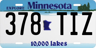 MN license plate 378TIZ