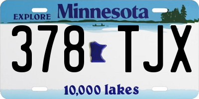 MN license plate 378TJX