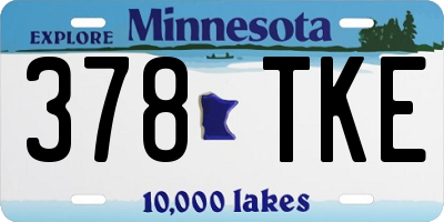 MN license plate 378TKE