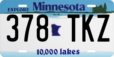 MN license plate 378TKZ