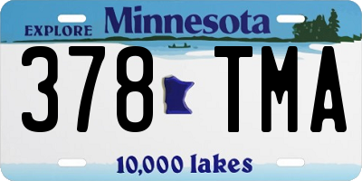 MN license plate 378TMA