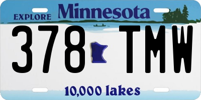 MN license plate 378TMW