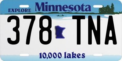 MN license plate 378TNA