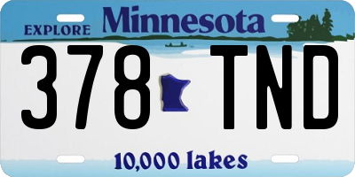 MN license plate 378TND