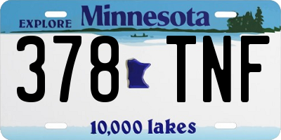 MN license plate 378TNF
