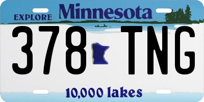 MN license plate 378TNG