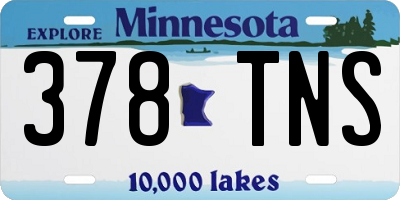 MN license plate 378TNS