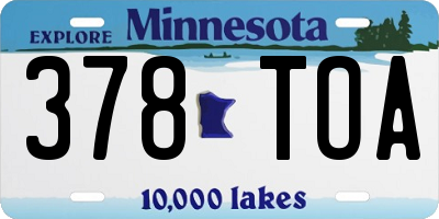 MN license plate 378TOA