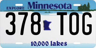 MN license plate 378TOG