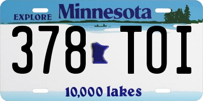MN license plate 378TOI