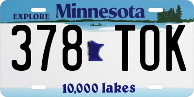 MN license plate 378TOK