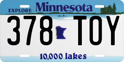 MN license plate 378TOY