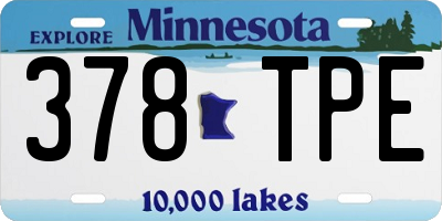 MN license plate 378TPE