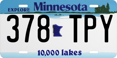 MN license plate 378TPY