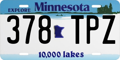 MN license plate 378TPZ