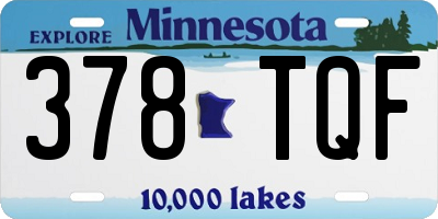 MN license plate 378TQF
