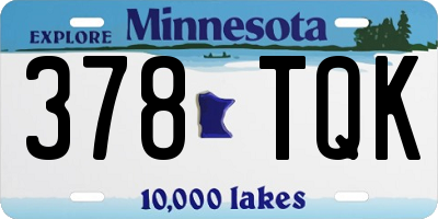 MN license plate 378TQK