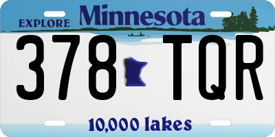 MN license plate 378TQR