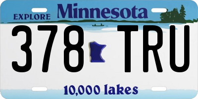 MN license plate 378TRU