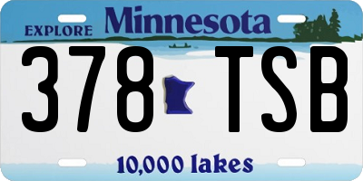 MN license plate 378TSB