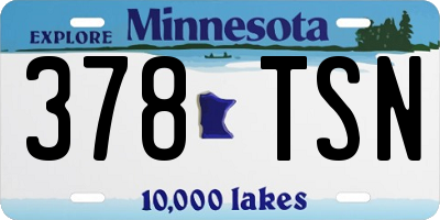 MN license plate 378TSN