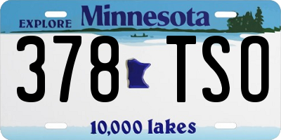 MN license plate 378TSO