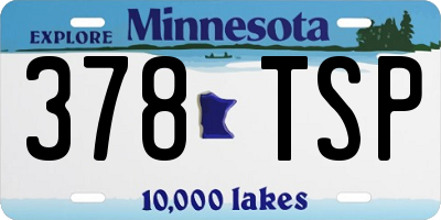 MN license plate 378TSP