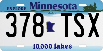 MN license plate 378TSX