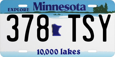 MN license plate 378TSY
