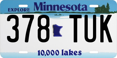 MN license plate 378TUK