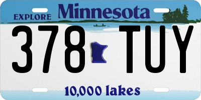 MN license plate 378TUY
