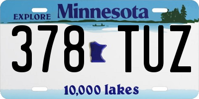 MN license plate 378TUZ