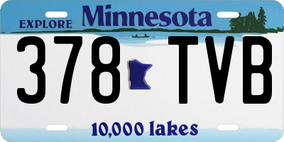 MN license plate 378TVB
