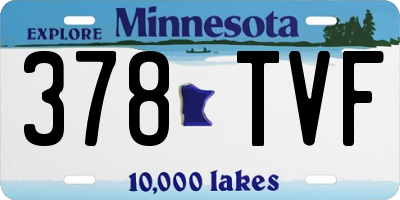 MN license plate 378TVF