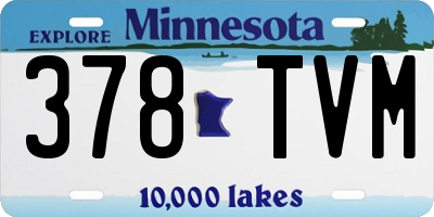 MN license plate 378TVM
