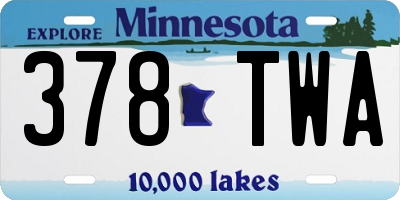 MN license plate 378TWA