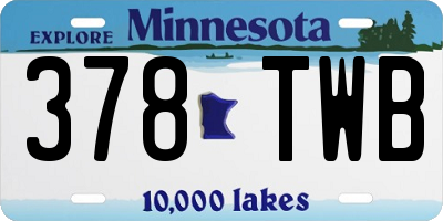 MN license plate 378TWB