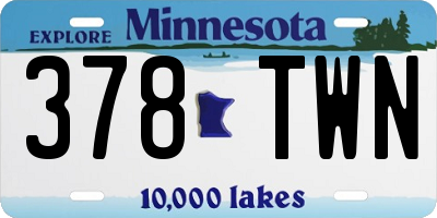 MN license plate 378TWN