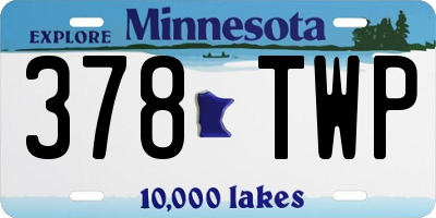 MN license plate 378TWP