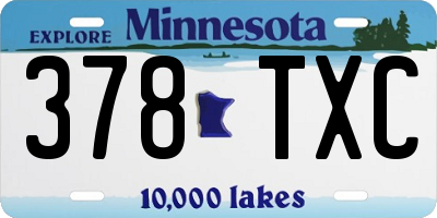 MN license plate 378TXC