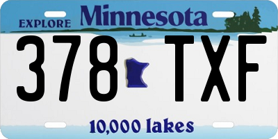 MN license plate 378TXF