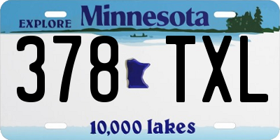 MN license plate 378TXL