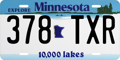 MN license plate 378TXR